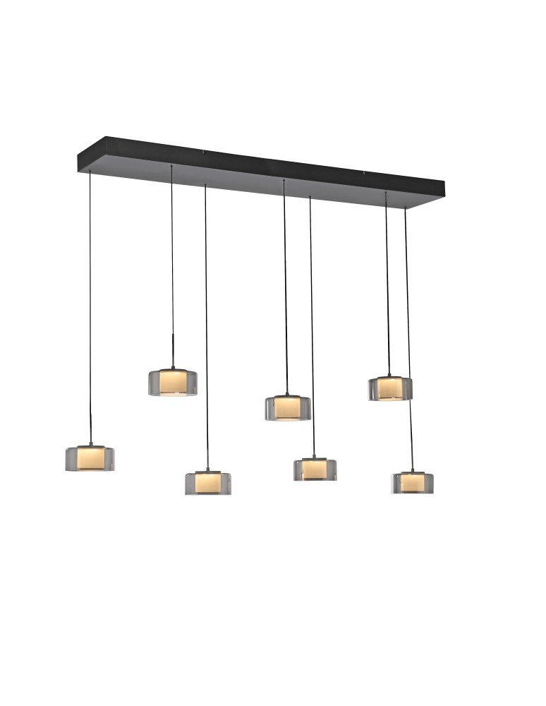 Paul Neuhaus Rika Lampa Wisząca Czarny/Smoky 2115-18