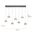 Paul Neuhaus Rika Lampa Wisząca Czarny/Smoky 2115-18