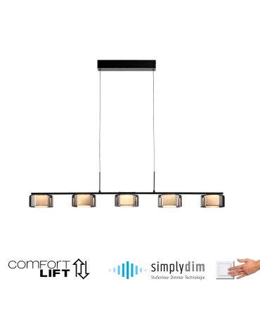 Paul Neuhaus Rika Lampa Wisząca Czarny/Smoky 2116-18 - product 2