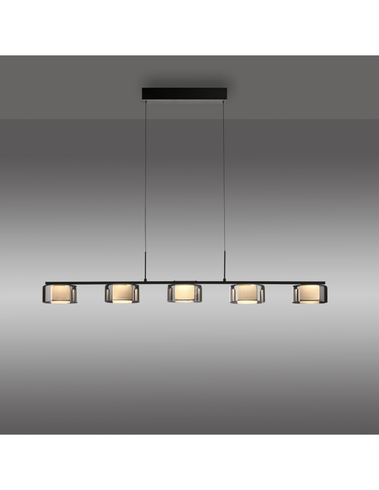 Paul Neuhaus Rika Lampa Wisząca Czarny/Smoky 2116-18