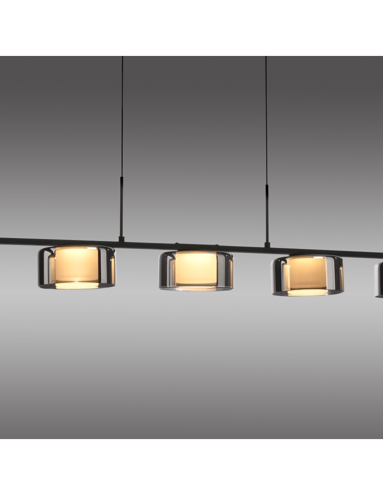 Paul Neuhaus Rika Lampa Wisząca Czarny/Smoky 2116-18