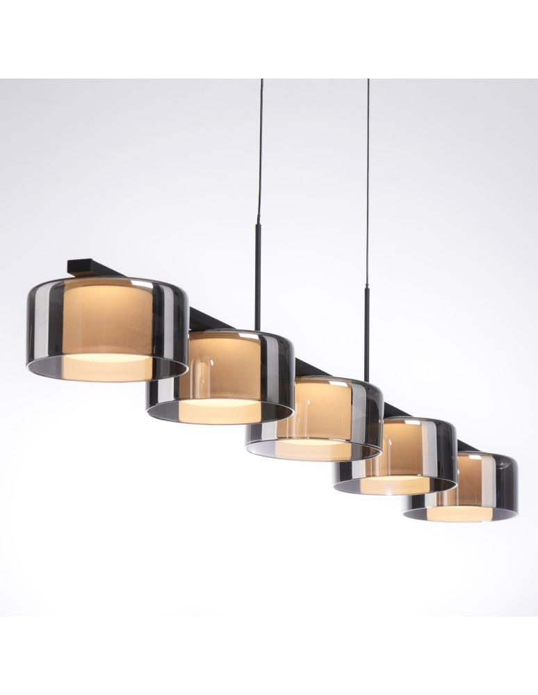 Paul Neuhaus Rika Lampa Wisząca Czarny/Smoky 2116-18