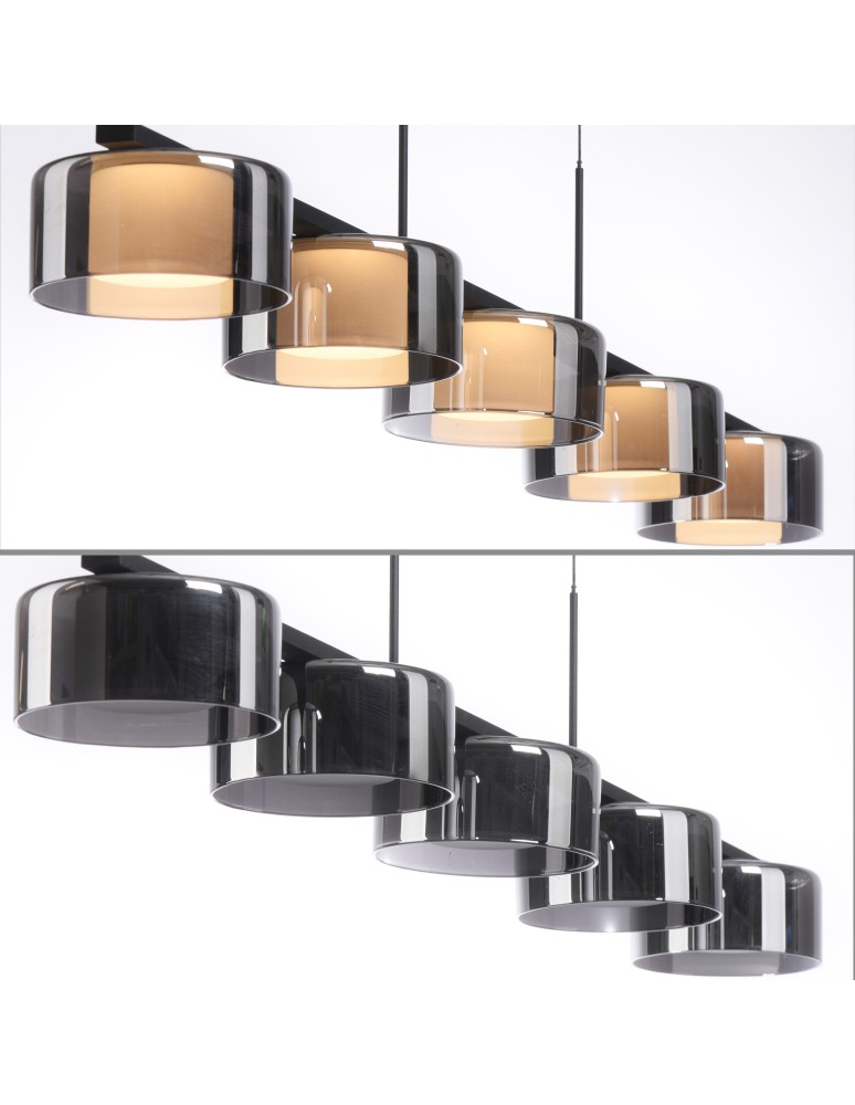 Paul Neuhaus Rika Lampa Wisząca Czarny/Smoky 2116-18
