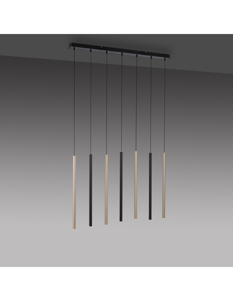 Paul Neuhaus Flute Lampa Wisząca Matowy Mosiądz/Czarny 2117-18
