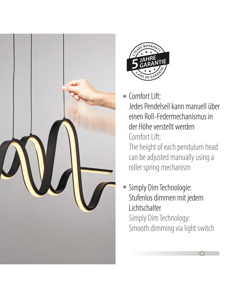 Paul Neuhaus Altitude Lampa Wisząca Czarny 2292-18