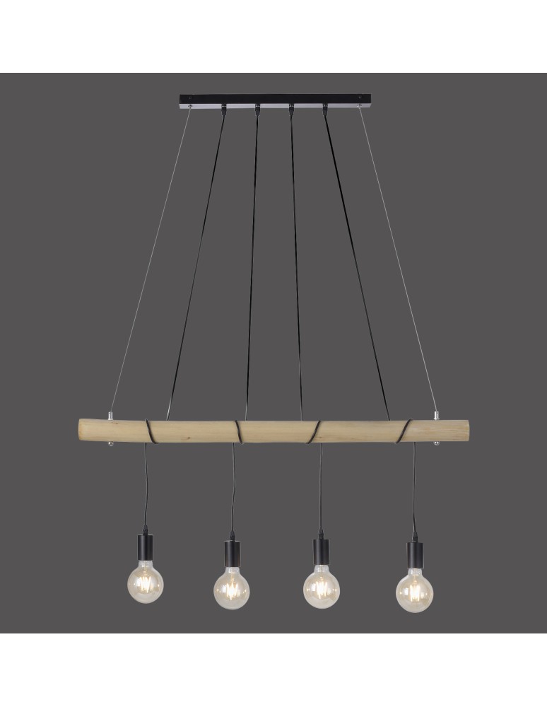 Paul Neuhaus Tero Lampa Wisząca Drewno/Czarny 15505-18