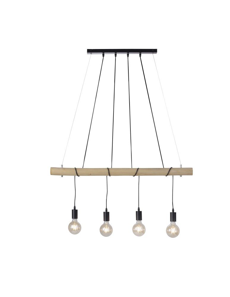 Paul Neuhaus Tero Lampa Wisząca Drewno/Czarny 15505-18