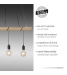 Paul Neuhaus Tero Lampa Wisząca Drewno/Czarny 15505-18