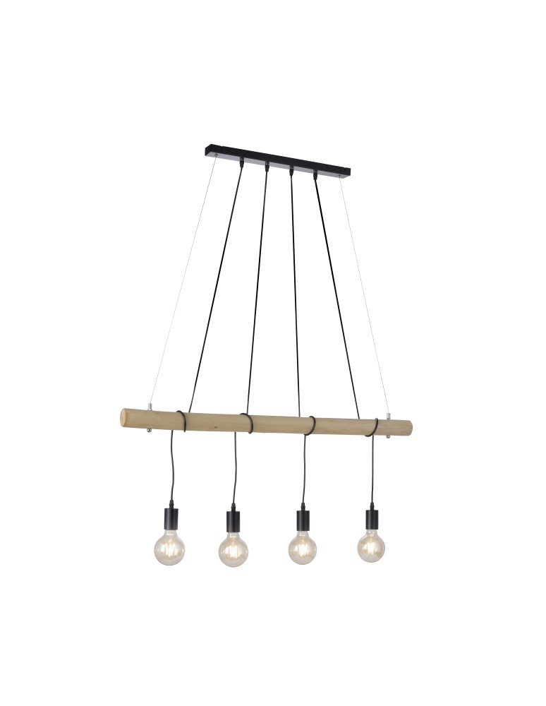 Paul Neuhaus Tero Lampa Wisząca Drewno/Czarny 15505-18