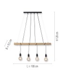 Paul Neuhaus Tero Lampa Wisząca Drewno/Czarny 15505-18