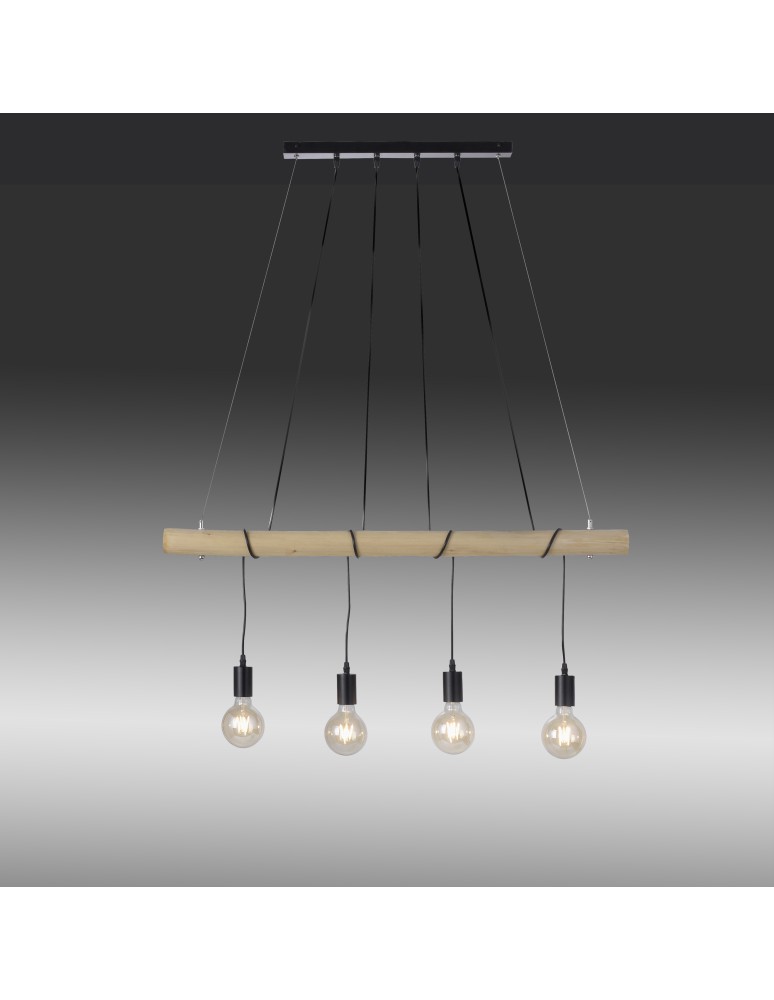 Paul Neuhaus Tero Lampa Wisząca Drewno/Czarny 15505-18
