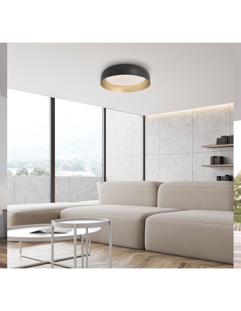 Paul Neuhaus Osko Lampa Sufitowa Czarny/Złoty 14215-18