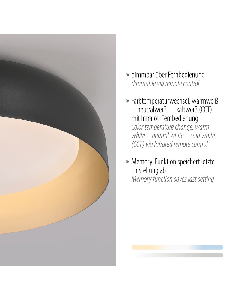 Paul Neuhaus Osko Lampa Sufitowa Czarny/Złoty 14215-18