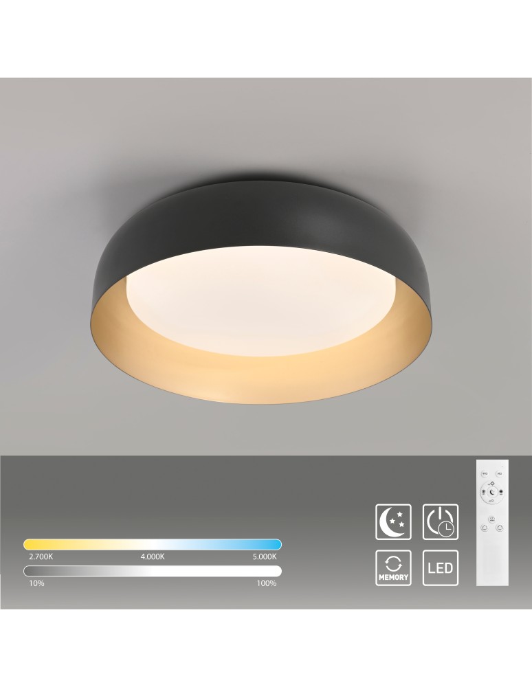 Paul Neuhaus Osko Lampa Sufitowa Czarny/Złoty 14215-18