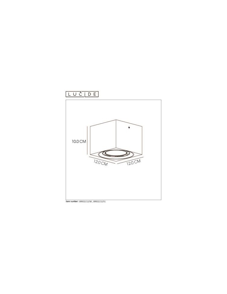 Ceiling luminaires for replaceable light source - Lucide FEDLER Ceiling 1xGU10 black 09922/12/30 - product kolory-swiatla.pl 6