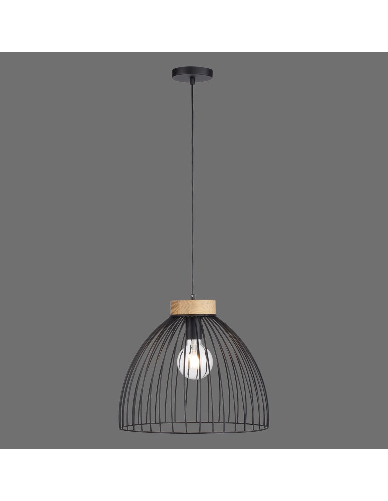 Paul Neuhaus Lami Lampa Wisząca Czarny/Drewno 11419-18