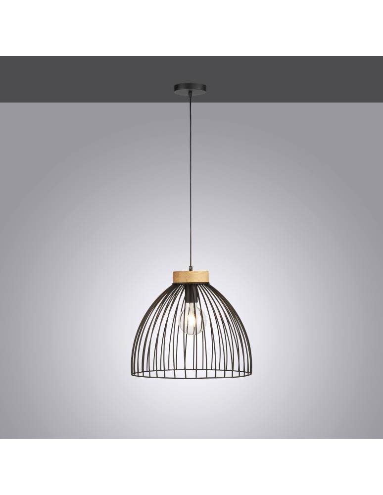 Paul Neuhaus Lami Lampa Wisząca Czarny/Drewno 11419-18