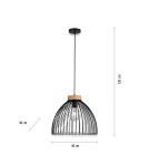 Paul Neuhaus Lami Lampa Wisząca Czarny/Drewno 11419-18