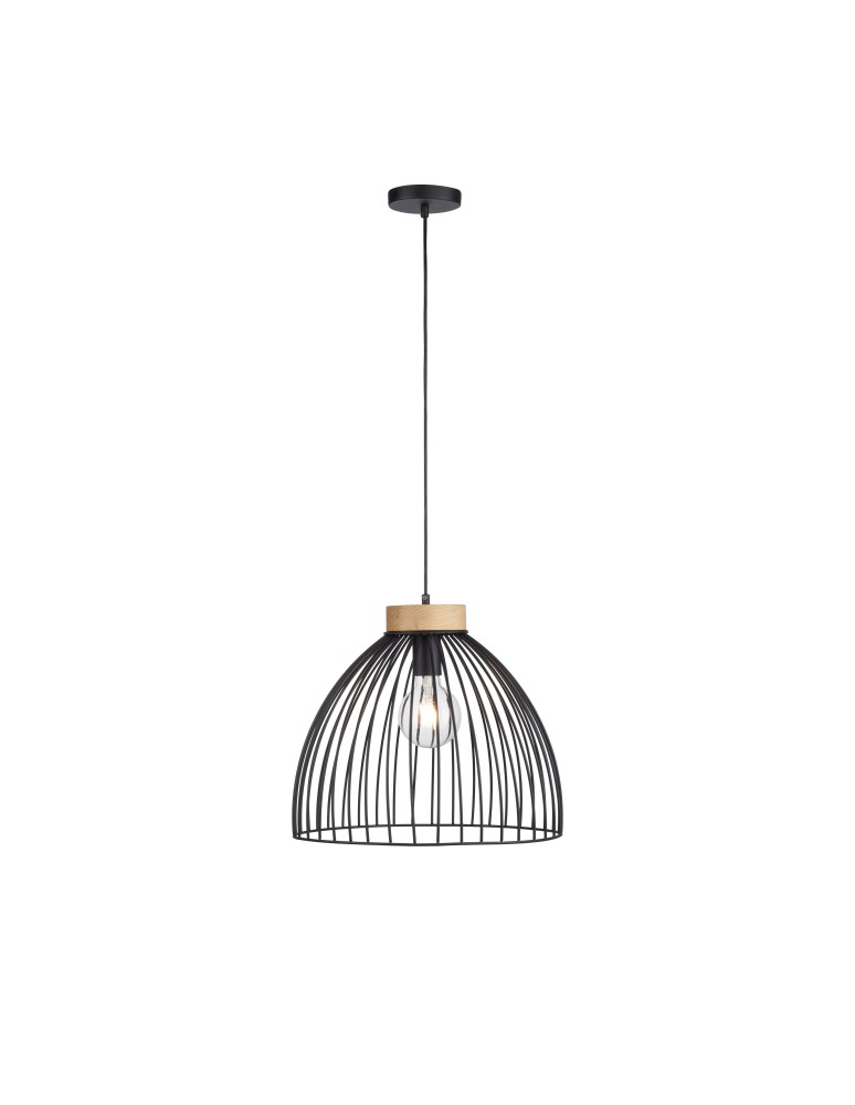 Paul Neuhaus Lami Lampa Wisząca Czarny/Drewno 11419-18