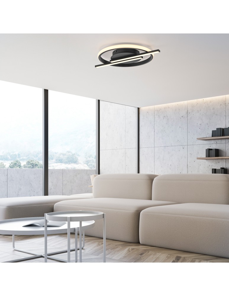 Paul Neuhaus Korsa Lampa Sufitowa Czarny 14130-18