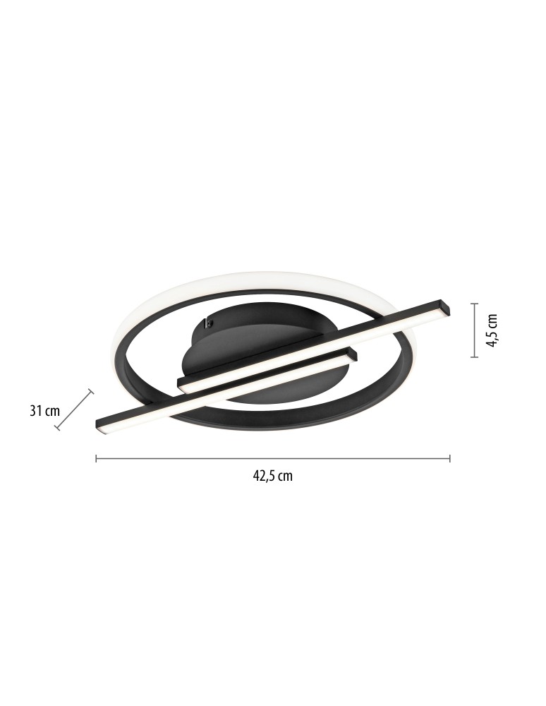 Paul Neuhaus Korsa Lampa Sufitowa Czarny 14130-18