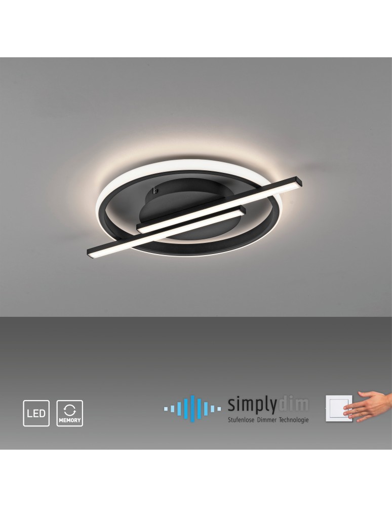 Paul Neuhaus Korsa Lampa Sufitowa Czarny 14130-18