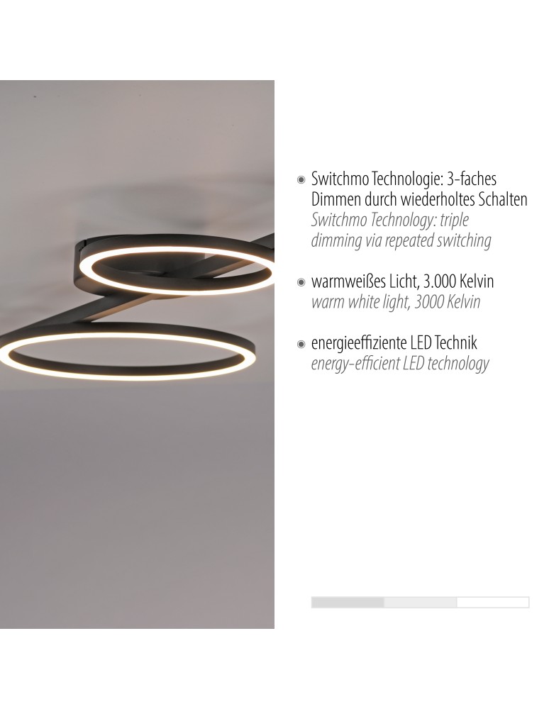 Paul Neuhaus Mini Ritus Lampa Sufitowa Czarny 14211-18