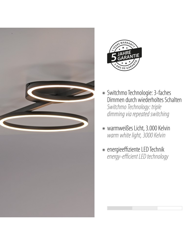 Paul Neuhaus Mini Ritus Lampa Sufitowa Czarny 14211-18