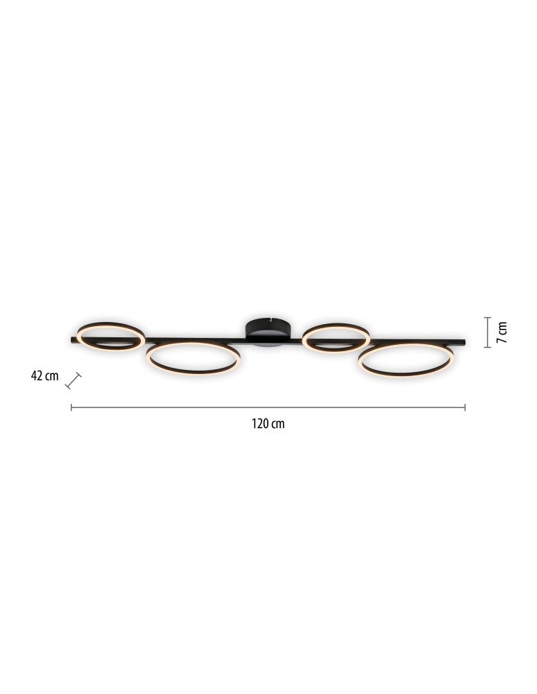 Paul Neuhaus Mini Ritus Lampa Sufitowa Czarny 14211-18