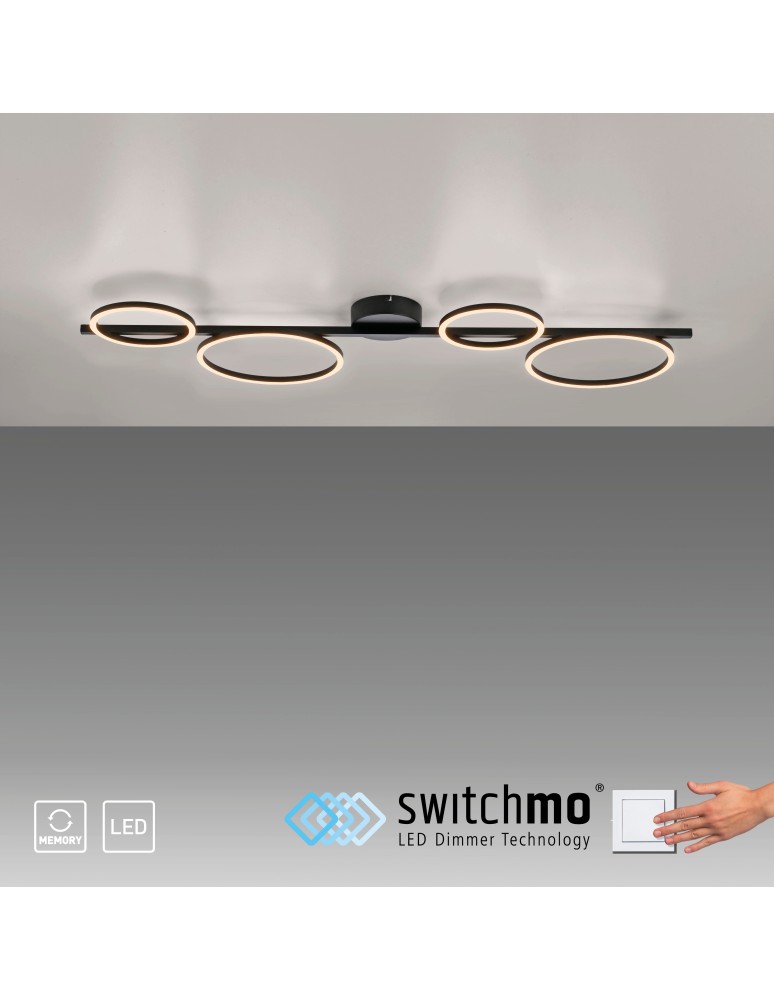 Paul Neuhaus Mini Ritus Lampa Sufitowa Czarny 14211-18