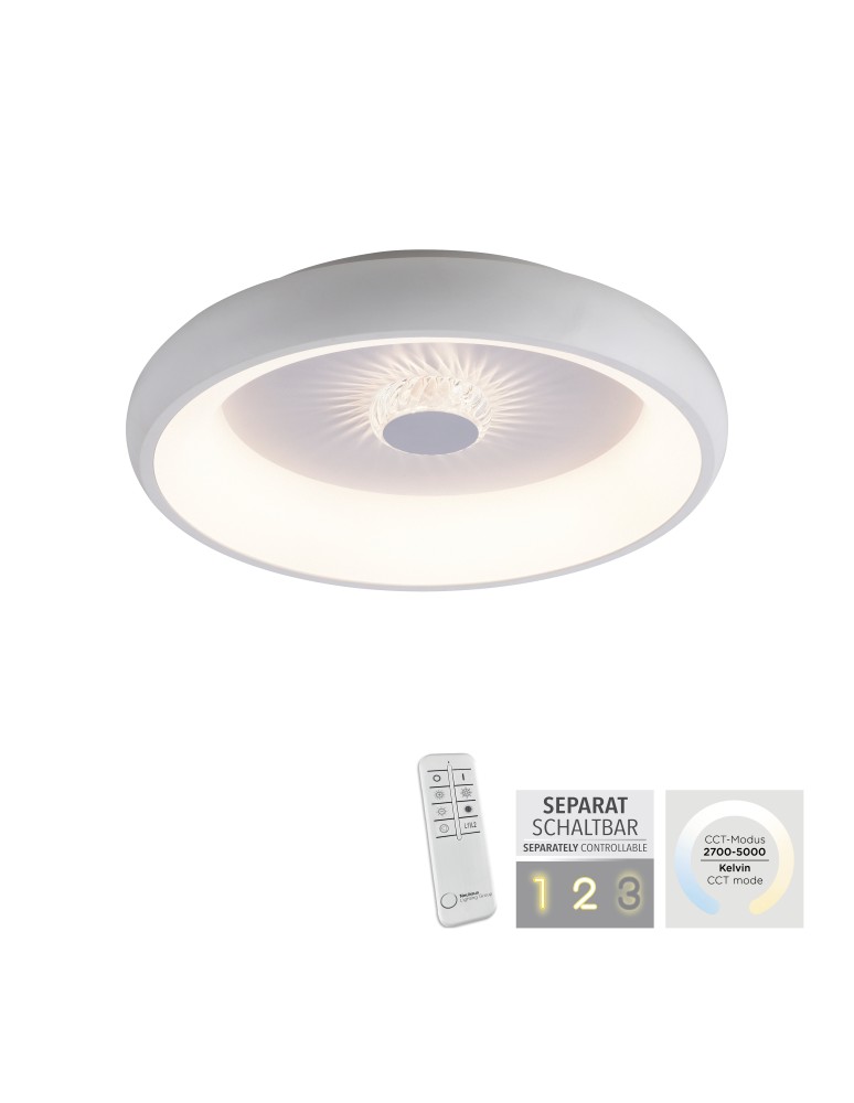 Paul Neuhaus Vertigo Lampa Sufitowa Biały/Szary 14384-16