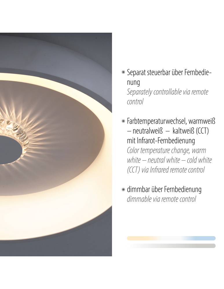 Paul Neuhaus Vertigo Lampa Sufitowa Biały/Szary 14384-16