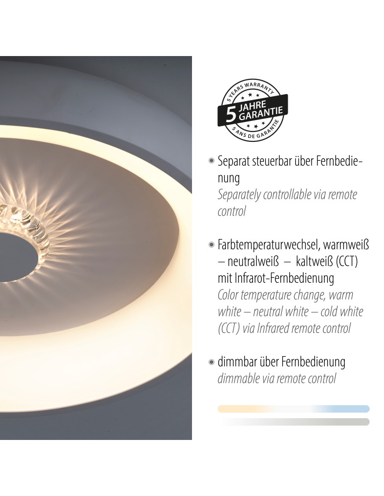 Paul Neuhaus Vertigo Lampa Sufitowa Biały/Szary 14384-16