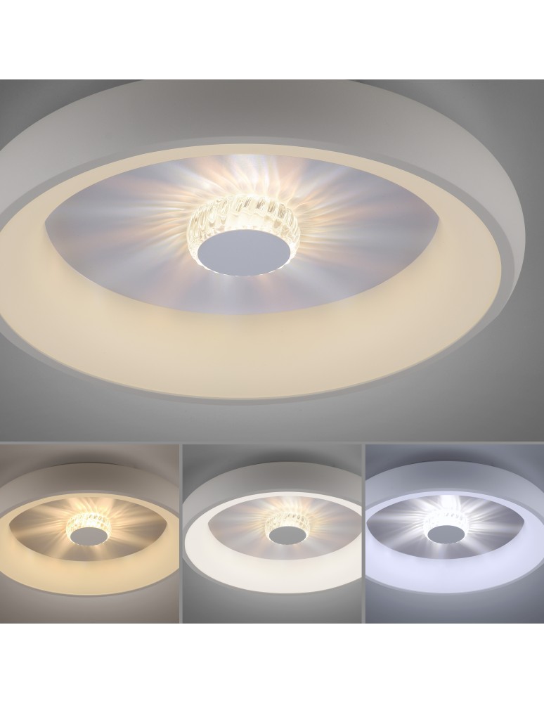 Paul Neuhaus Vertigo Lampa Sufitowa Biały/Szary 14384-16