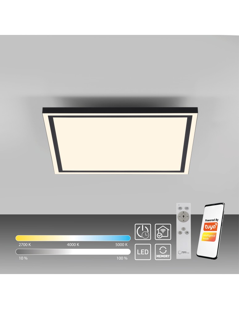 Paul Neuhaus Edging-Smart Lampa Sufitowa Czarny 14451-18