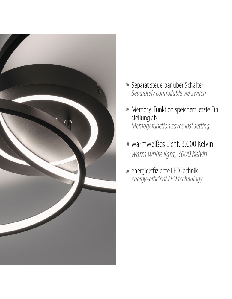 Paul Neuhaus Asmina Lampa Sufitowa Czarny 14540-18