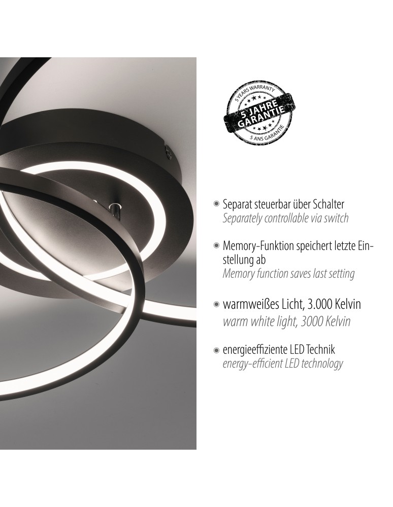 Paul Neuhaus Asmina Lampa Sufitowa Czarny 14540-18