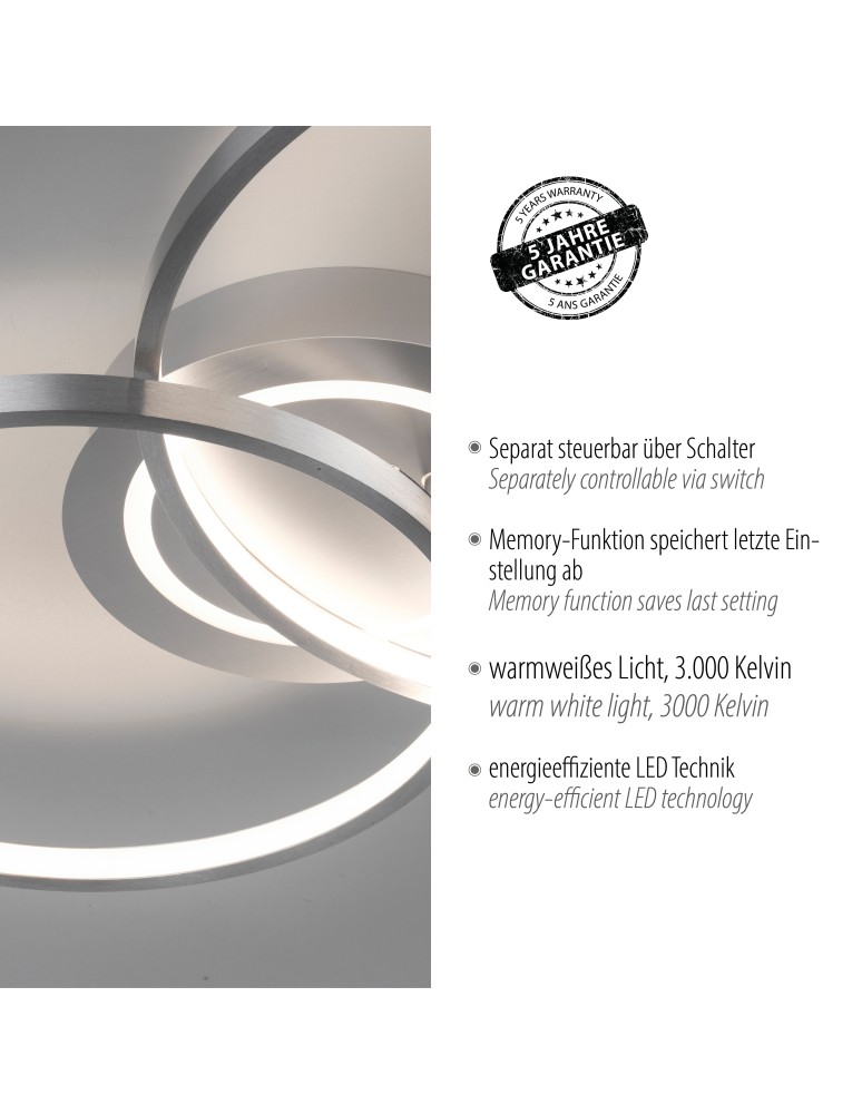 Paul Neuhaus Asmina Lampa Sufitowa Aluminium 14540-95