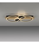 Paul Neuhaus Trooper Lampa Sufitowa Czarny/Drewno 14552-18