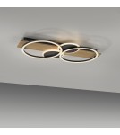 Paul Neuhaus Trooper Lampa Sufitowa Czarny/Drewno 14552-18