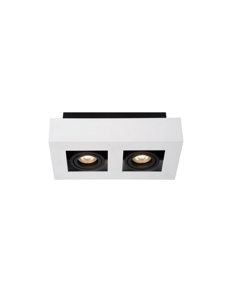 Ceiling luminaires for replaceable light source - Lucide XIRAX Ceiling 2xGU10 white black 09119/11/31 - product kolory-swiatla.pl 1