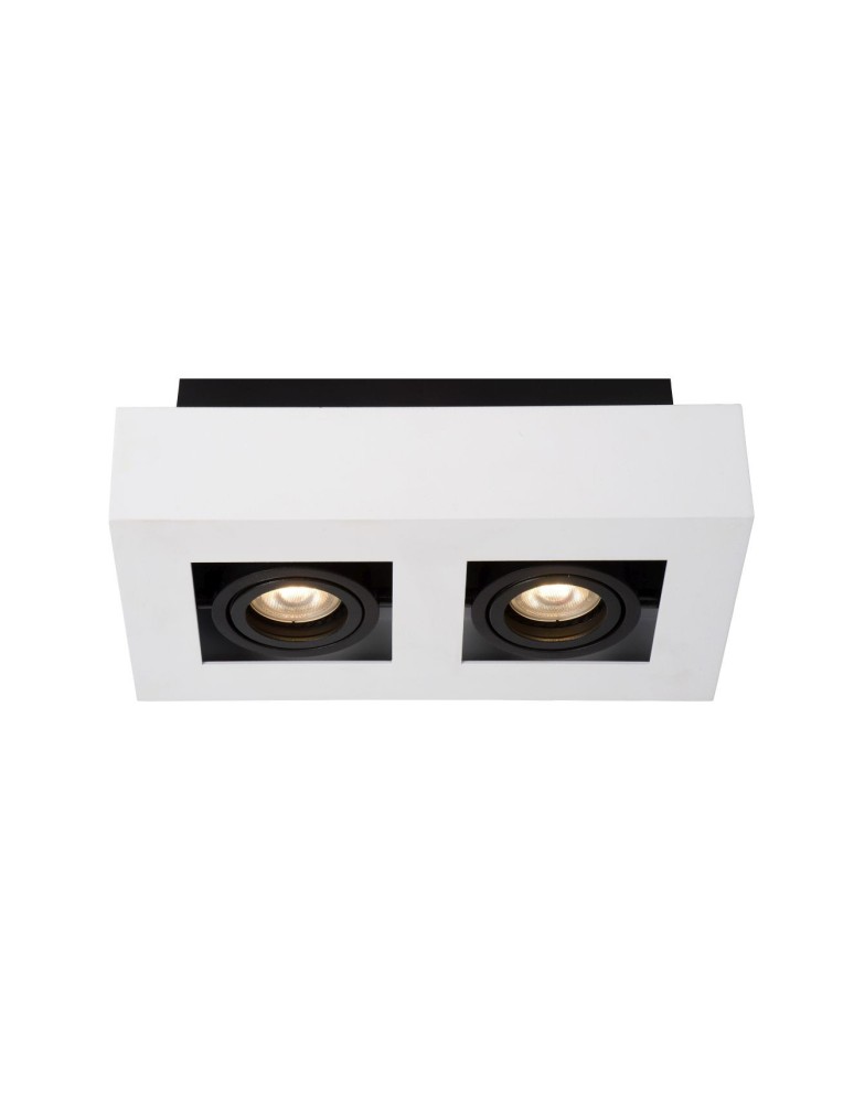 Ceiling luminaires for replaceable light source - Lucide XIRAX Ceiling 2xGU10 white black 09119/11/31 - product kolory-swiatla.pl 2