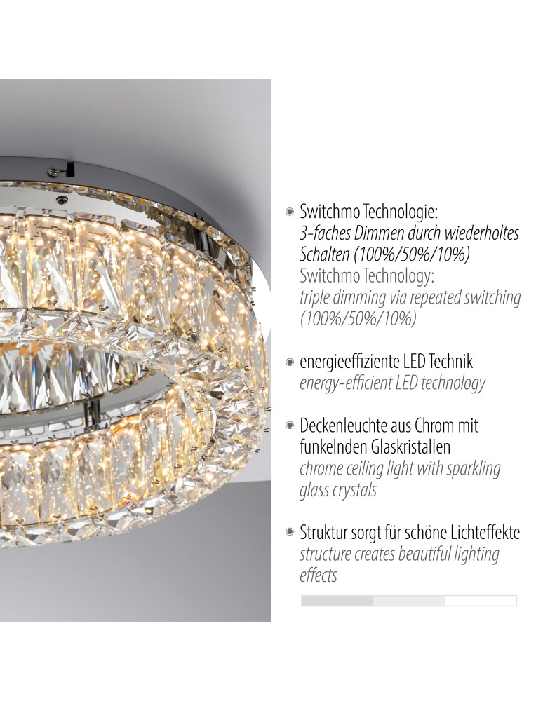 Paul Neuhaus Kulunka Lampa Sufitowa Chrom 15204-17