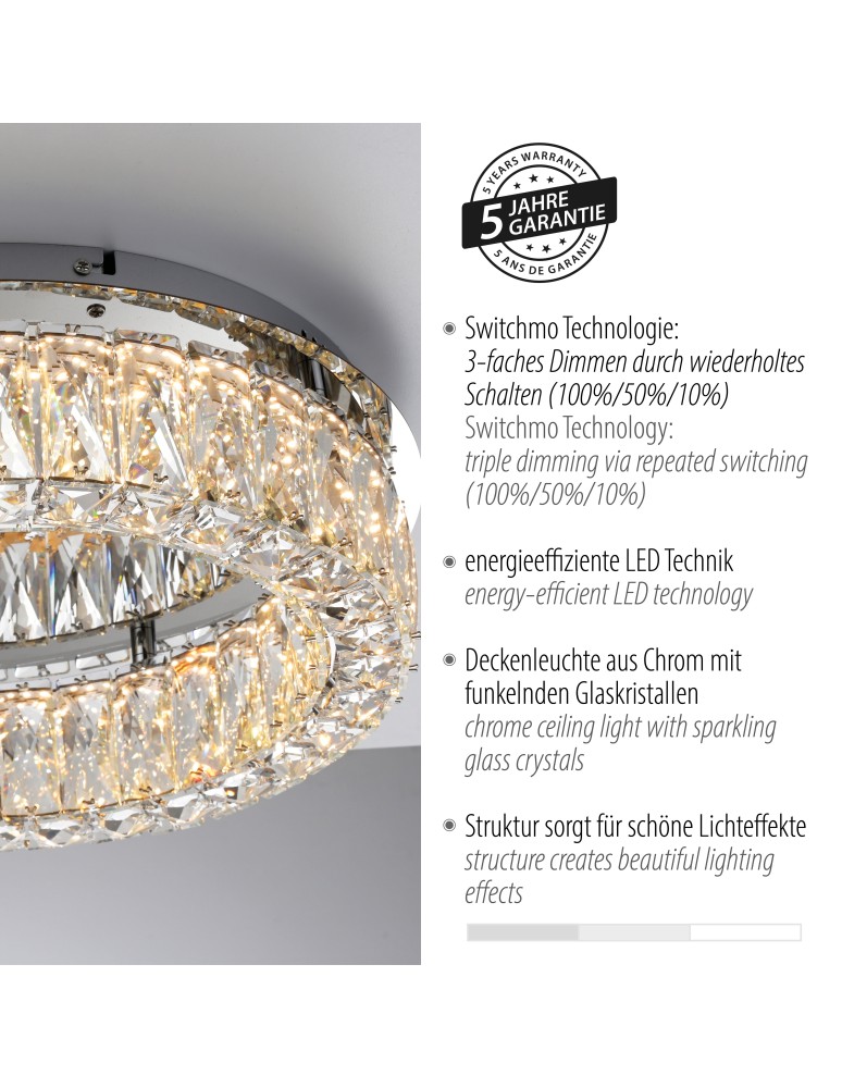 Paul Neuhaus Kulunka Lampa Sufitowa Chrom 15204-17