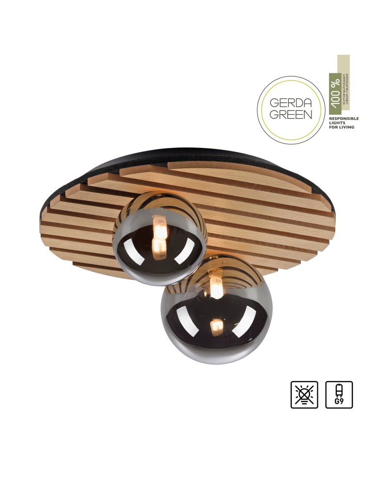Paul Neuhaus Green Stika Lampa Sufitowa Drewno 15208-79