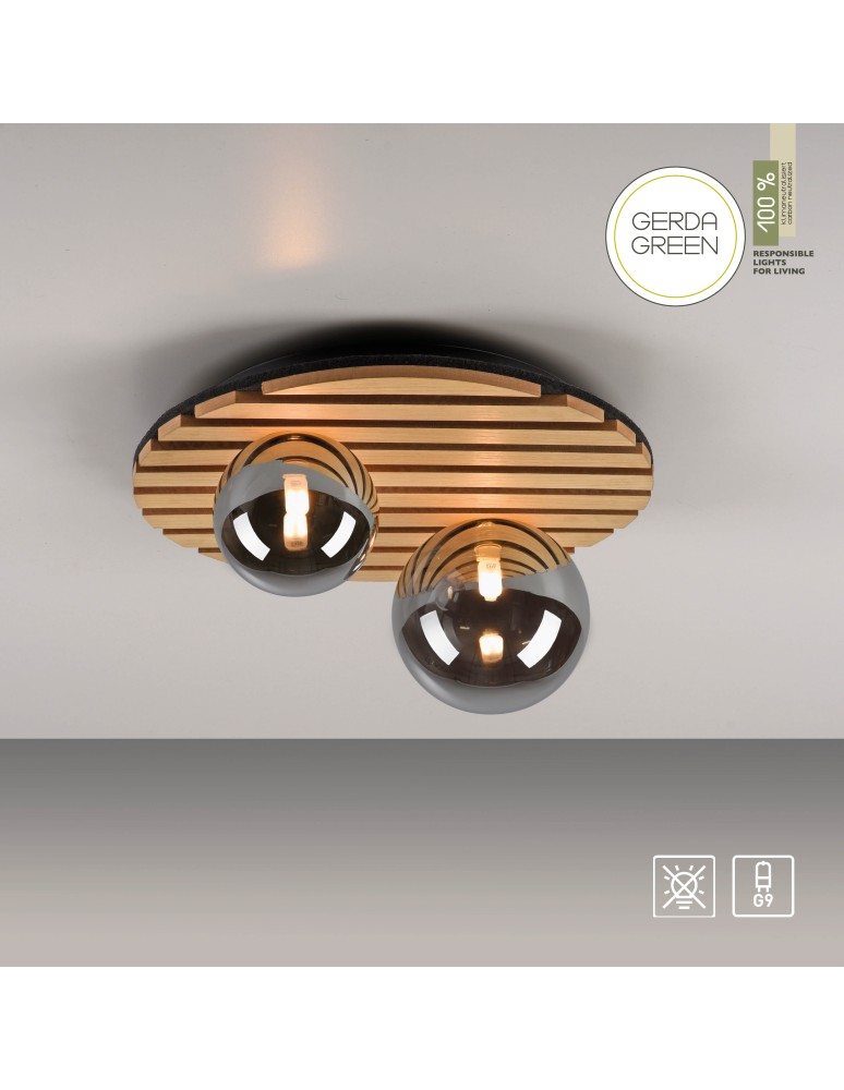 Paul Neuhaus Green Stika Lampa Sufitowa Drewno 15208-79