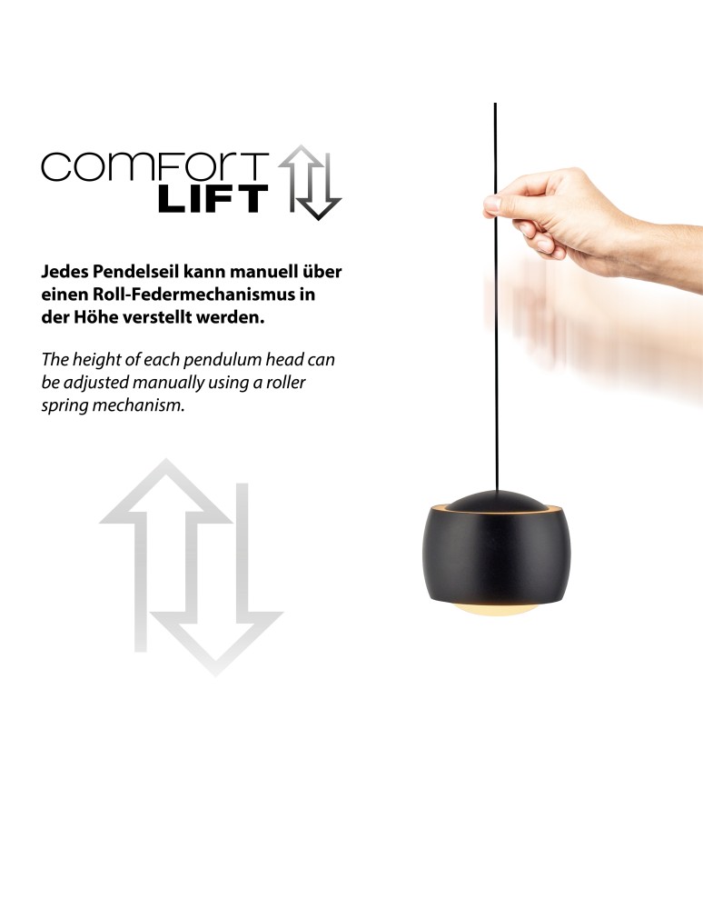 Paul Neuhaus Ballini Lampa Wisząca Czarny 15260-18