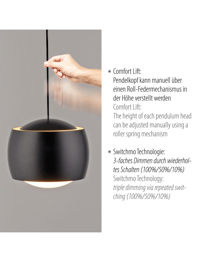 Paul Neuhaus Ballini Lampa Wisząca Czarny 15262-18