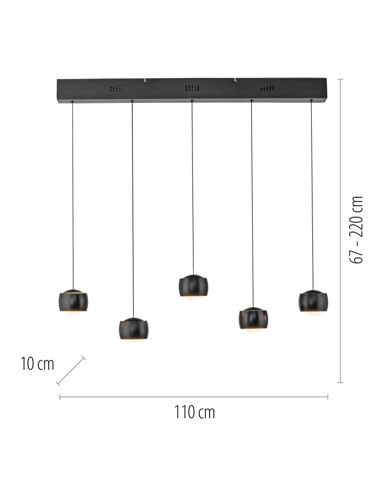 Paul Neuhaus Ballini Lampa Wisząca Czarny 15262-18