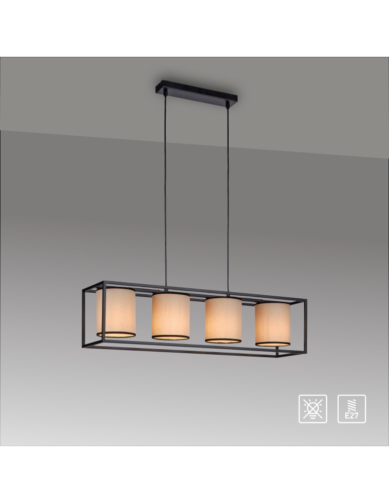 Paul Neuhaus Raven Lampa Wisząca Beżowy/Czarny 15305-18